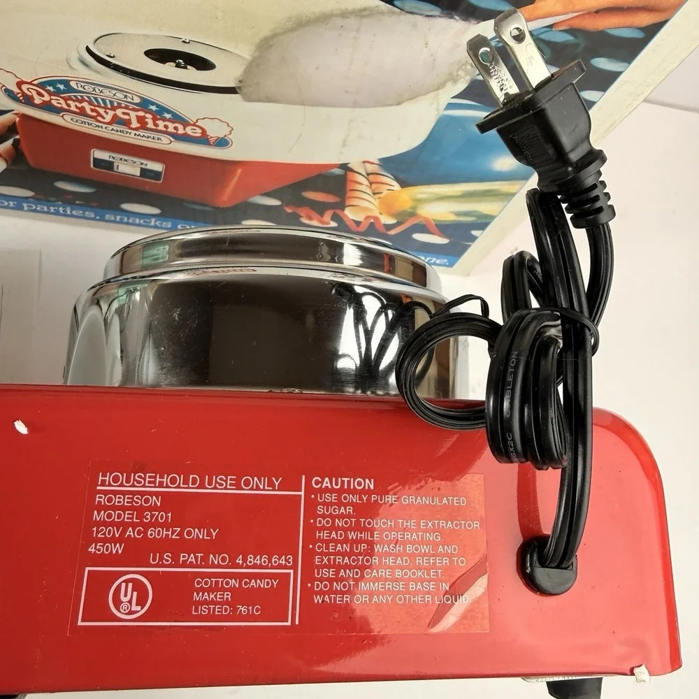 Vintage Robeson‎ Party Time Cotton Candy Maker CC1 3701 Tabletop Machine Used 1x